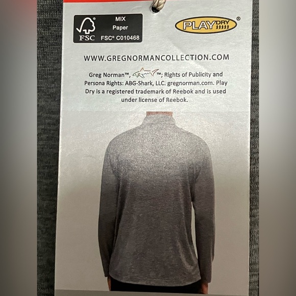 NEW!!! Greg Norman (Reebok) ML75 1/4 zip pullover black or grey M - Picture 6 of 7